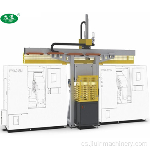 Robot de pórtico con dos máquinas CNC